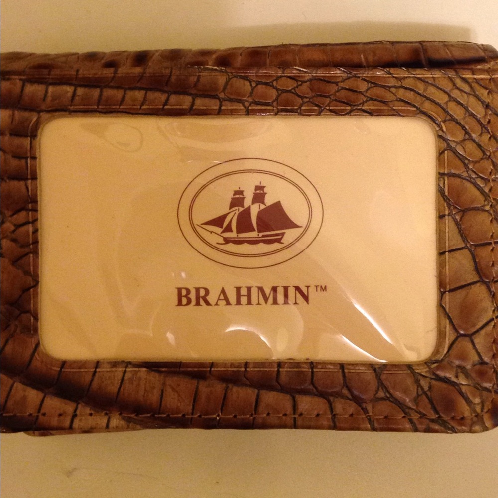 Brahmin credit card wallet toasted almond-new